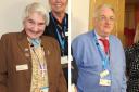 Dusty Miller and Iain Ferguson have been recognised for 40 years of voluntary service at the James Paget University Hospital.