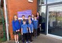 Mrs Heather Brand, Executive Headteacher with pupils from Earsham CofE Primary Academy. Picture: DNEAT