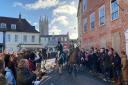 Scuffles broke out between protestors and supporters at Bungay's Boxing Day Hunt