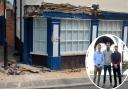 The former Angel Pub in Bungay was smashed into by a lorry