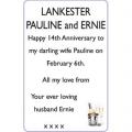 PAULINE and ERNIE LANKESTER