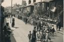 George V’s Silver Jubilee in 1935 shows children walking to the Caxton Recreation Ground in Beccles for an afternoon of Jubilee fun.