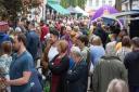 Crowds enjoying the food and drink stalls in Sheepgate, Beccles, at the town's annual food and drink festival.
