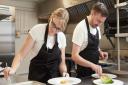 Shel Gibbs and Jason Wright working in the kitchen at The Loddon Swan.