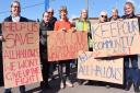 Protesters against the closure of All Hallows health care trust in Beccles. Byline: Sonya DuncanCopyright: Archant 2019