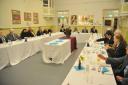 Beccles Rotarians were invited to a joint dinner at the Sir John Leman High School with members of the School Council  Picture: John Swanbury