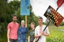 Toby Hammond (left) with fellow campaigners at a protest in May 2022 about keeping the River Waveney pollution-free and clean from sewage waste