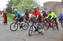 Cyclists set off on the Beccles Cycle for Life Picture: John Swanbury