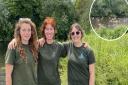 Emily Winter (left), Martha Meek (centre) and Katie Utting from the River Waveney Trust were 