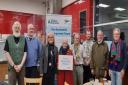 ESC Town Development Co-ordinator, Jo McCallum (third left), and ESC Communities Officer, Sam Kenward, with (left to right) the Bungay Dementia Project’s Dave O’Neill, Matthew Cook, Sue Collins, Phil Love, Tony Dawes and Alan Pearmain.