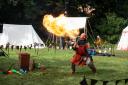 The fire breathing display on Halesworth's 800th birthday