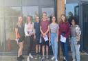 Bungay Sixth Form student smile having collected their grades.