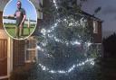 Andrew Smith has decorated his front garden with Christmas lights. Picture: Andrew Smith