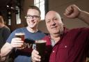 Richard Page and Barrie Harris enjoy the 1st Spring Beccles  Beer Festival.Picture: Nick Butcher