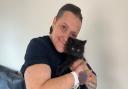 Gemma Reeve, pictured with her kitten Jules, is now back on her feet in Bungay following the terrible blaze which nearly killed her in May