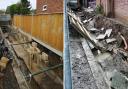 Recent flooding obliterated a woman's garden fence which was being built