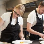 Shel Gibbs and Jason Wright working in the kitchen at The Loddon Swan.