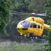 The East Anglian Air Ambulance leaving Bungay on June 19.