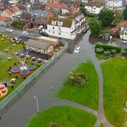 Aerial photo of flooding in Great Yarmouth