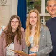 Jess Kemp (centre right) received a string of grade 7s, 8s and 9s - the best GCSE results SET Beccles has ever seen