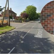Vehicles parked near Norwich Road in Halesworth were targeted. Inset: A Suffolk Constabulary officer.
