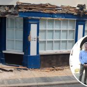 The former Angel Pub in Bungay was smashed into by a lorry