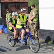 Para athlete Sarah Wilby and her guide Sue, in the Beccles Triathlon