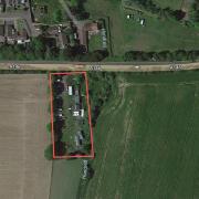 The site just off the A146 at North Cove, outlined in red, is where Mr Roberts is 
