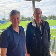 Club chairman, Jon Fuller (left) and club secretary Mick Simpson (right) pictured outside the clubhouse