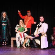 The Cinderella panto cast rehearing at the Fisher Theatre in Bungay.