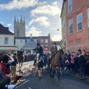 Scuffles broke out between protestors and supporters at Bungay's Boxing Day Hunt