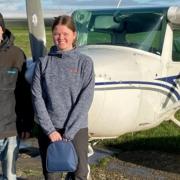 Holly Rowley-White flew without instructor Paul Young for the first time