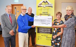 Lowestoft Lions Club present funding to the Waveney Domestic Violence and Abuse Forum.