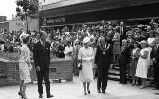 The Queen and Prince Philip after Queen Elizabeth Place was opened in Lowestoft in 1985. Picture: John Kerr