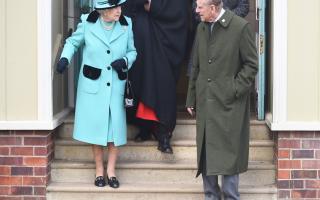 The Queen and The Duke of Edinburgh leaving West Newton Village Hall. Picture: Ian Burt.
