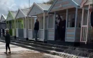 A video has shown huge rainfall in Southwold