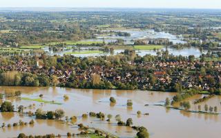 The flooded fields surrounding Bungay